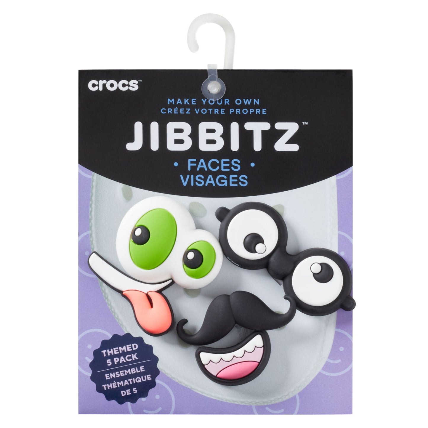 Build Your Own Faces 5 Pack Unisex Multi Jibbitz