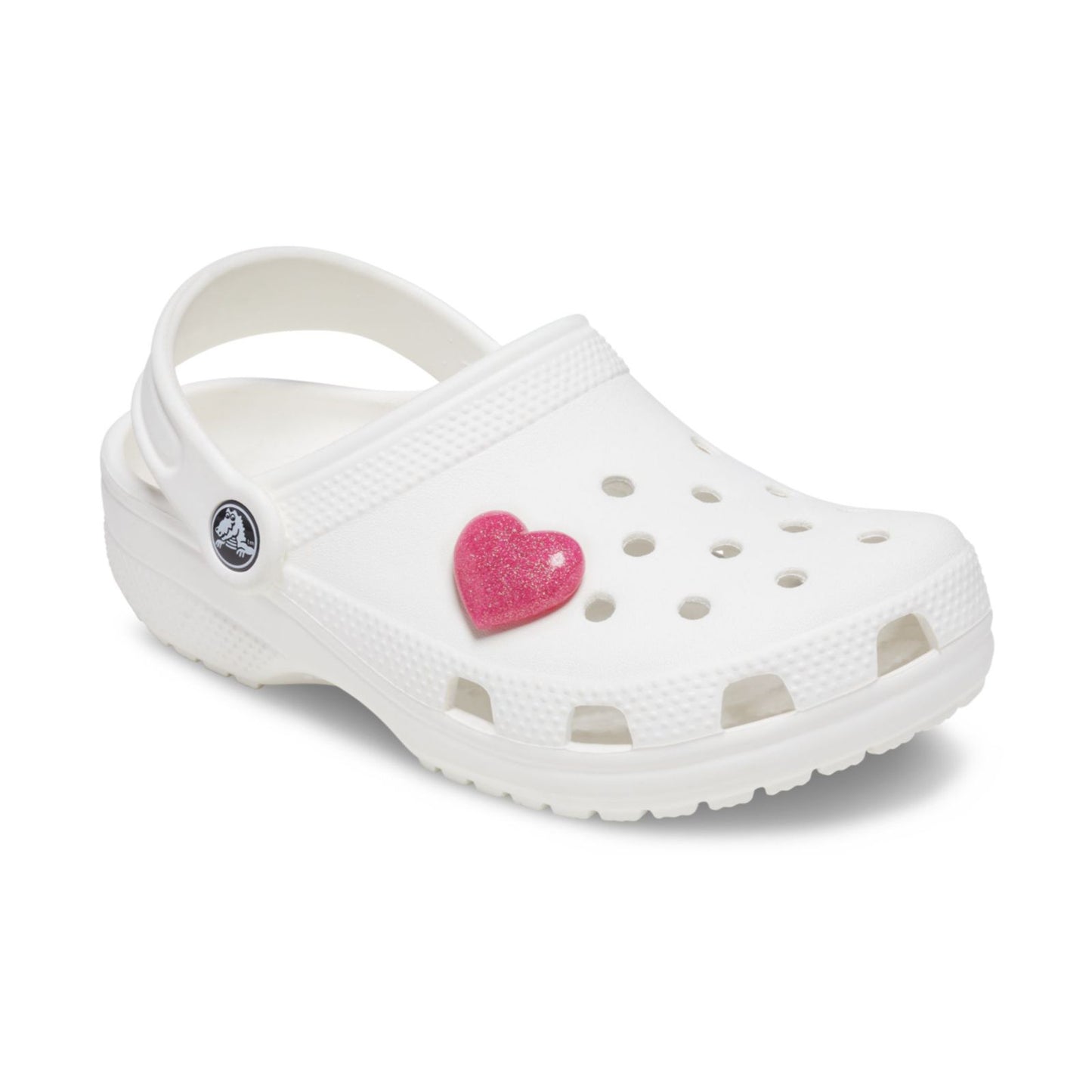Jibbitz Pink 3d Glitter Heart Unisex