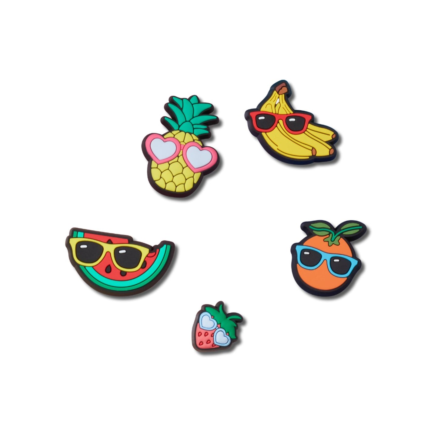 Jibbitz-10011409 Cute Fruit With Sunnies 5 Pack Unisex Adult