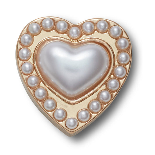 Jibbitz Gold Pearl Heart
