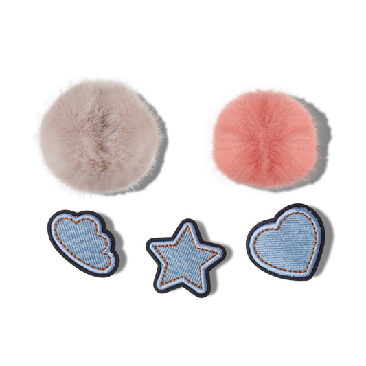 Denim And Pink Puff 5 Pack Jibbitz