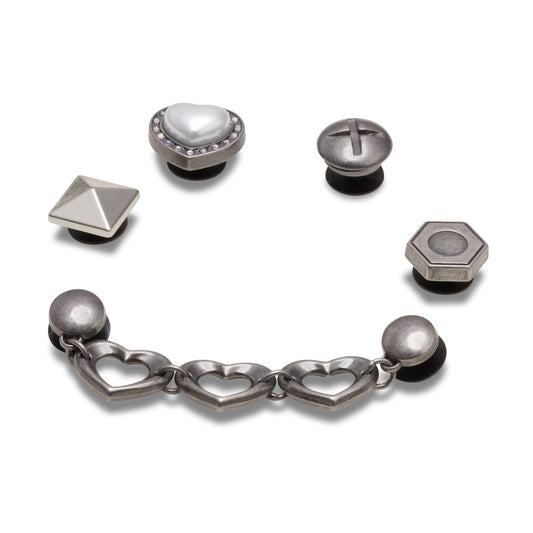 Jibbitz Silver Romantic 5 Pack