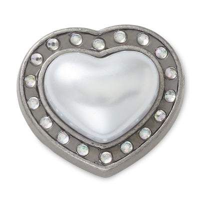 Jibbitz Silver Pearl And Heart Gem