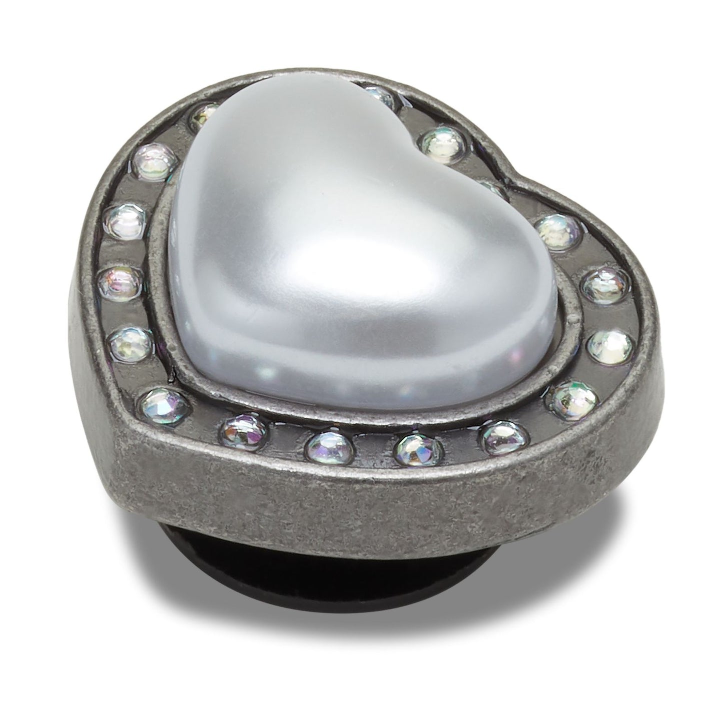 Jibbitz Silver Pearl And Heart Gem