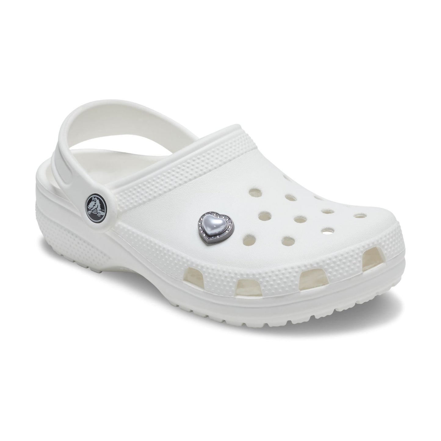 Jibbitz Silver Pearl And Heart Gem