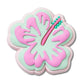Turquoise And Pink Hibiscus Unisex Multi Jibbitz