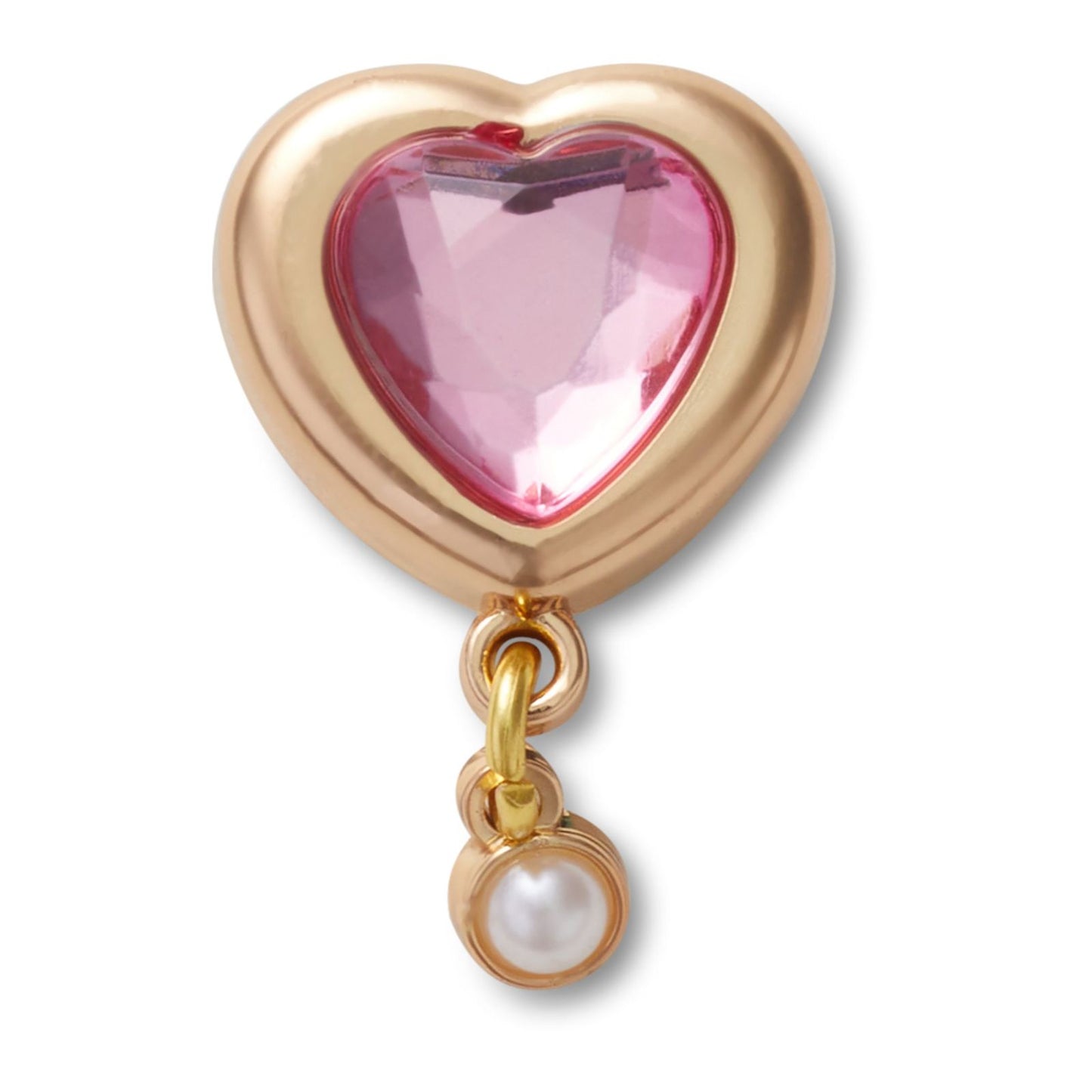 Jibbitz Gold Heart Gem With Pearl Unisex Multi