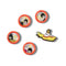Yellow Sub Window 5 Pack Unisex Multi Jibbitz