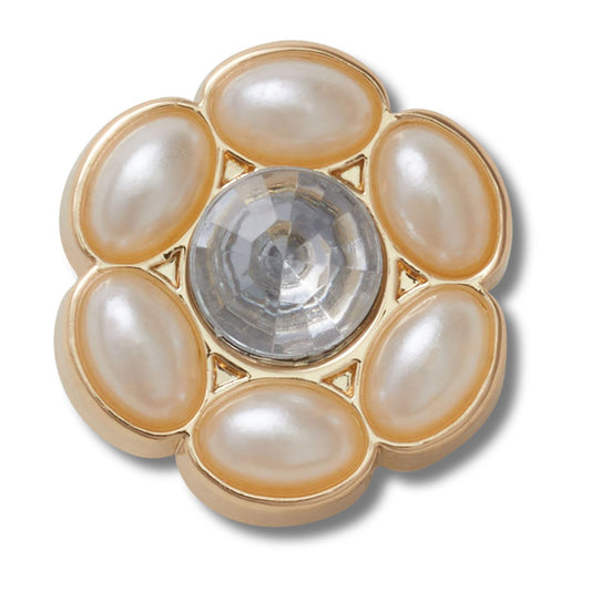 Jibbitz Tiny Silver And Pearl Flower Unisex Multi