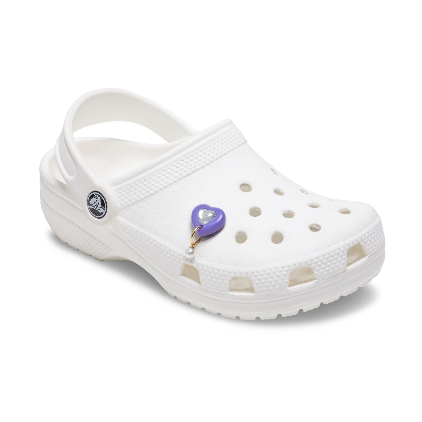 Purple Heart With Pearl Unisex Multi Jibbitz