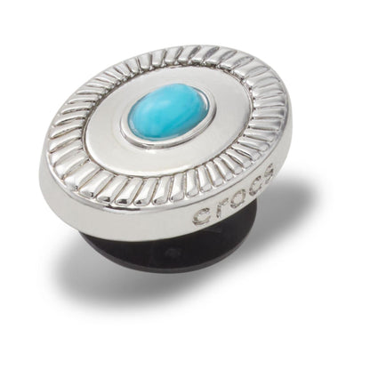 Silver Turquoise Emblem Jibbitz
