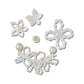White Pearl Beaded 5 Pack Unisex Multi Jibbitz