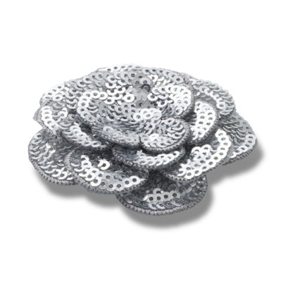 Silver Sequin Flower Jibbitz