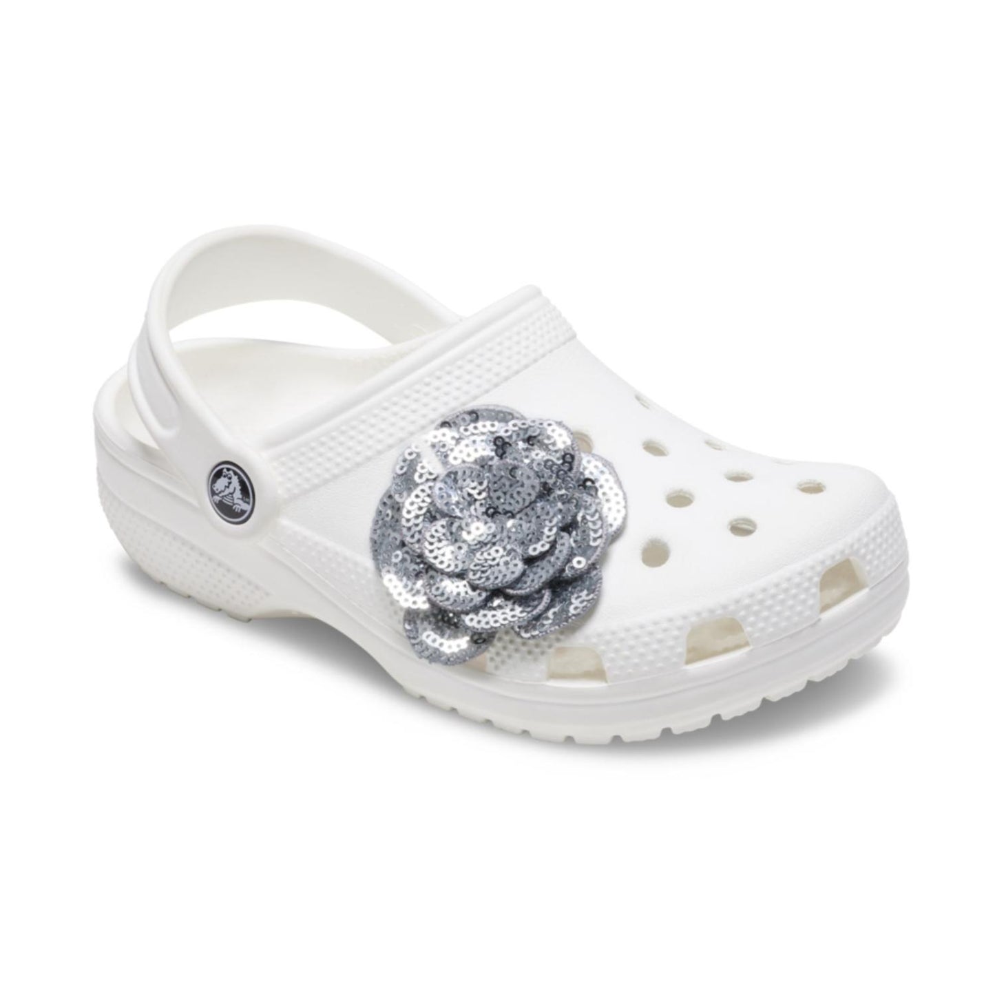 Silver Sequin Flower Jibbitz