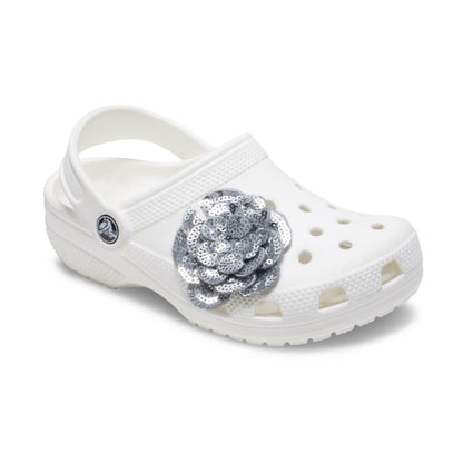 Silver Sequin Flower Jibbitz