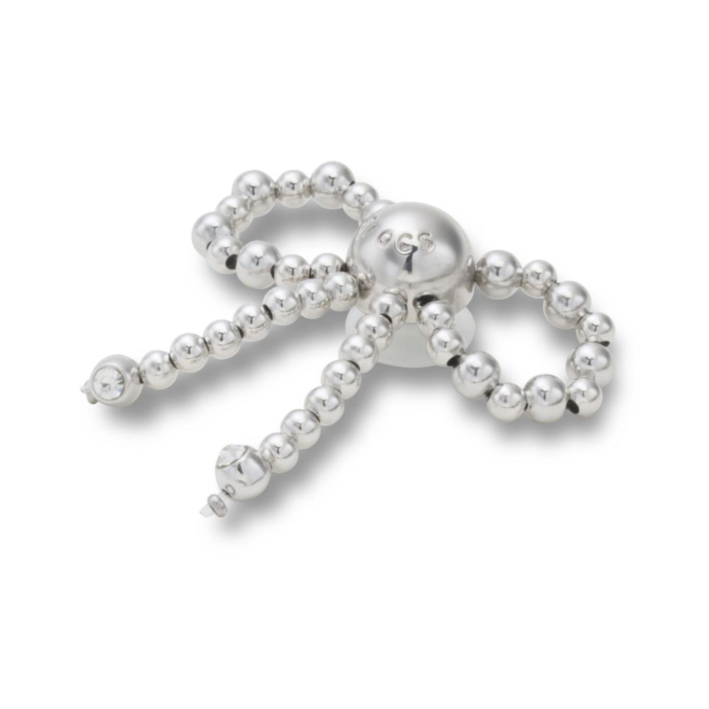 Silver Beaded Bow Jibbitz