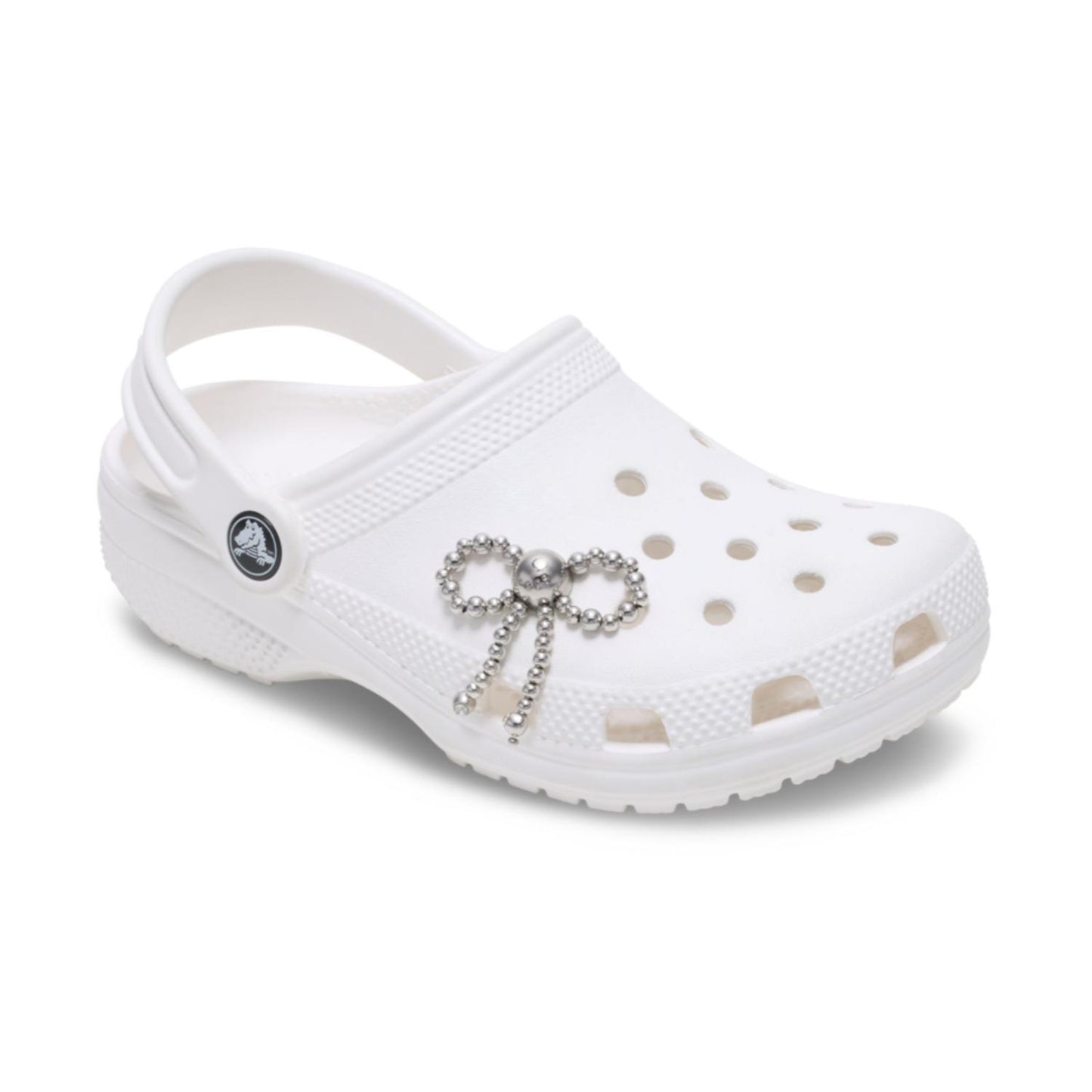 Silver Beaded Bow Jibbitz