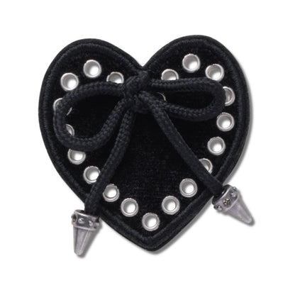 Black Heart With Bow Jibbitz