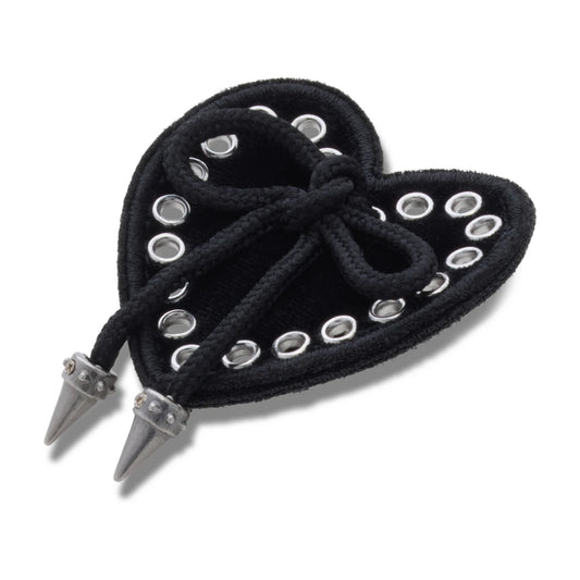 Black Heart With Bow Jibbitz