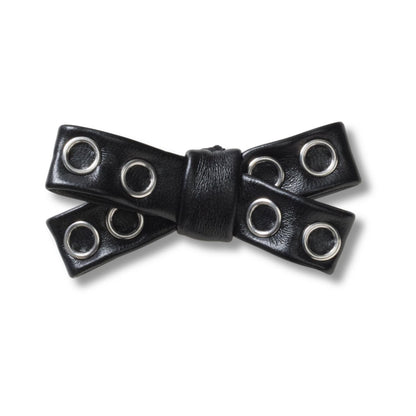 Black Grommet Studded Bow Jibbitz