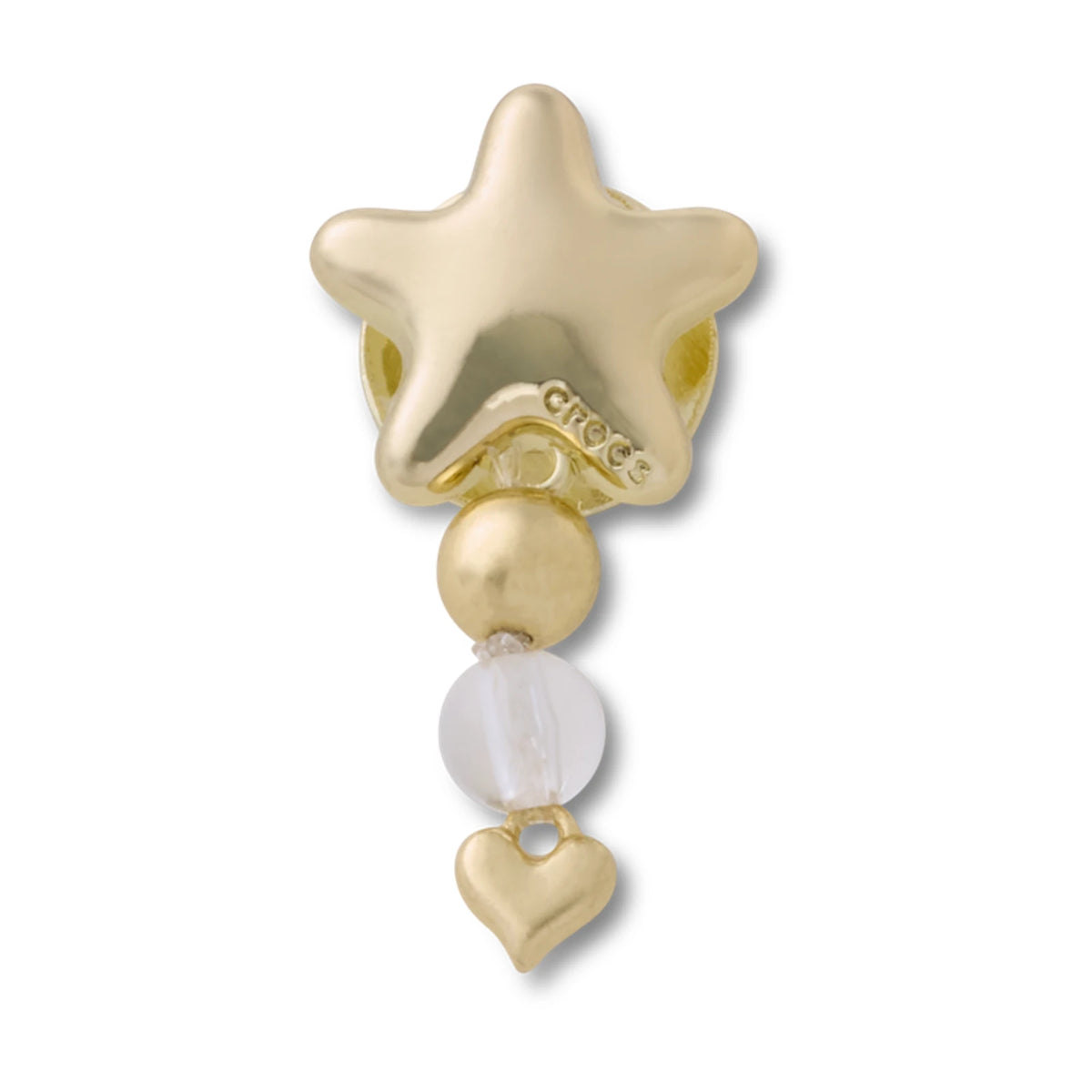 Gold Star With Heart Dangle Jibbitz