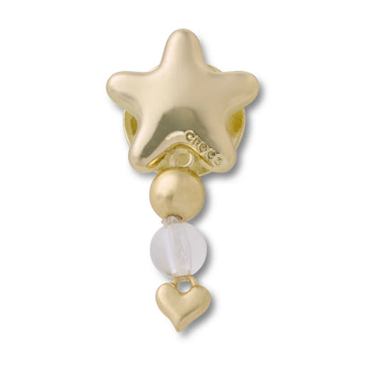 Gold Star With Heart Dangle Jibbitz