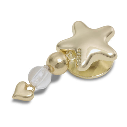 Gold Star With Heart Dangle Jibbitz