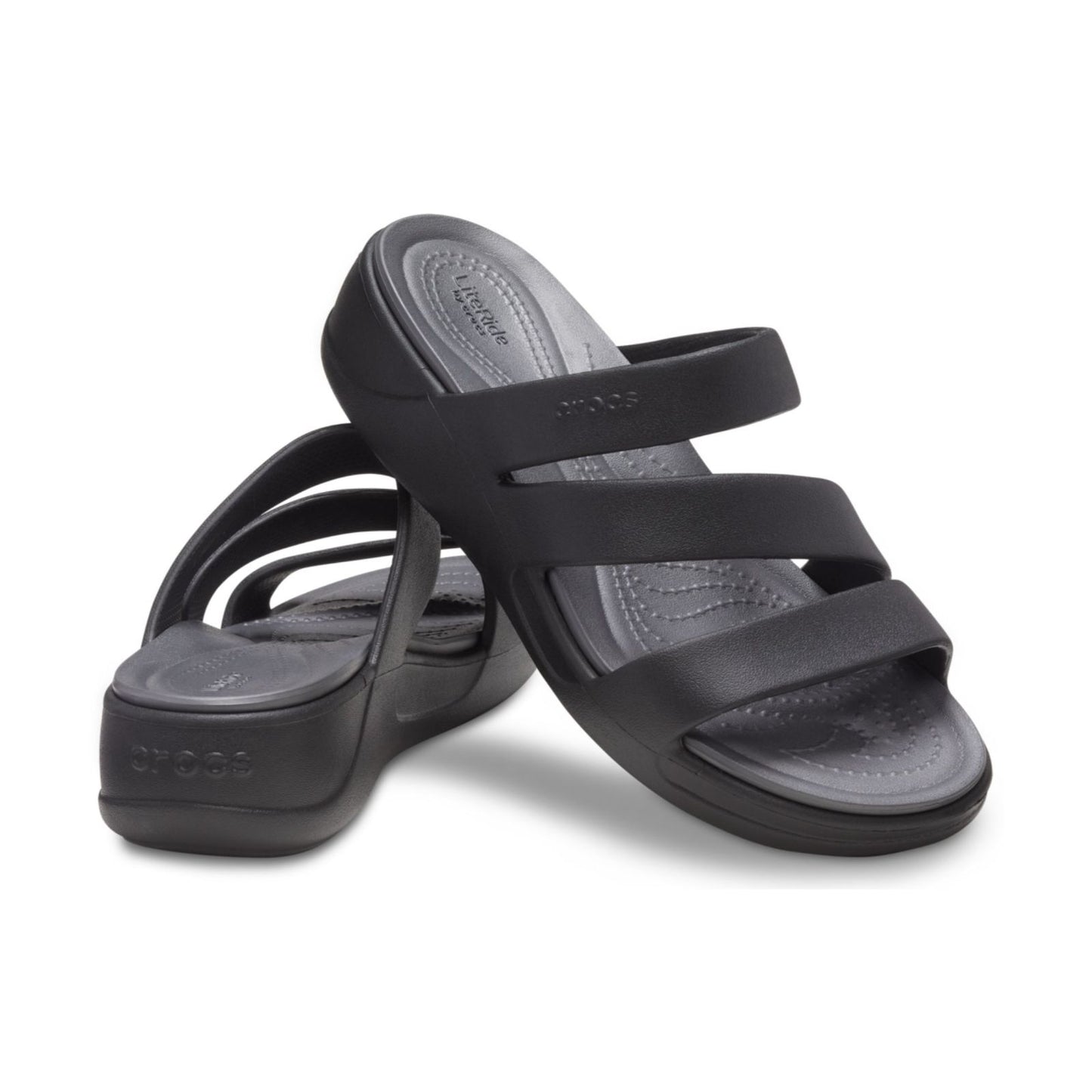 Crocs-207434-001-w9 Crocs Boca Strappy Wedge W Blk W9 Black