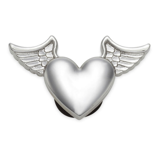 Jibbitz Unisex Silver Metal Heart And Wings Joyería