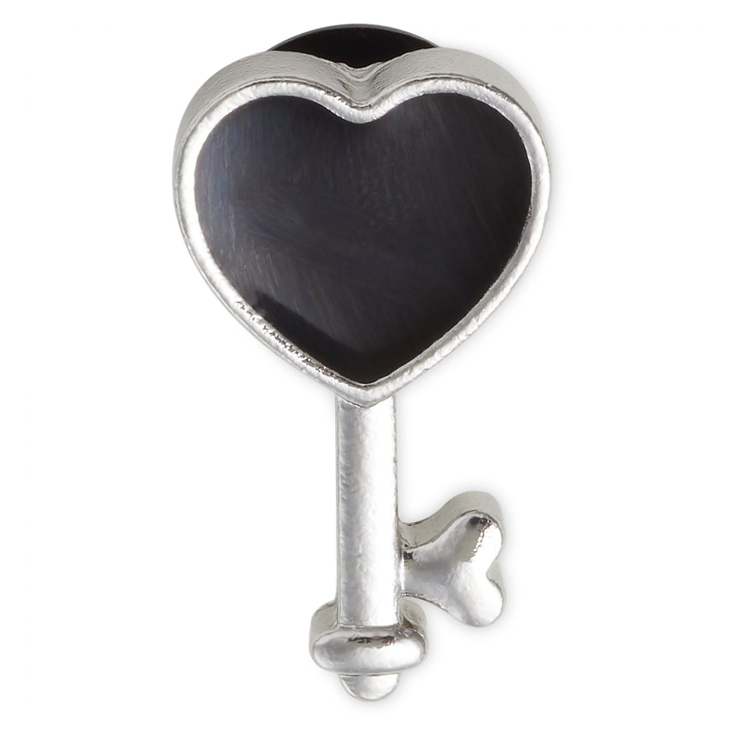 Jibbitz Unisex Silver And Black Heart Key Joyería